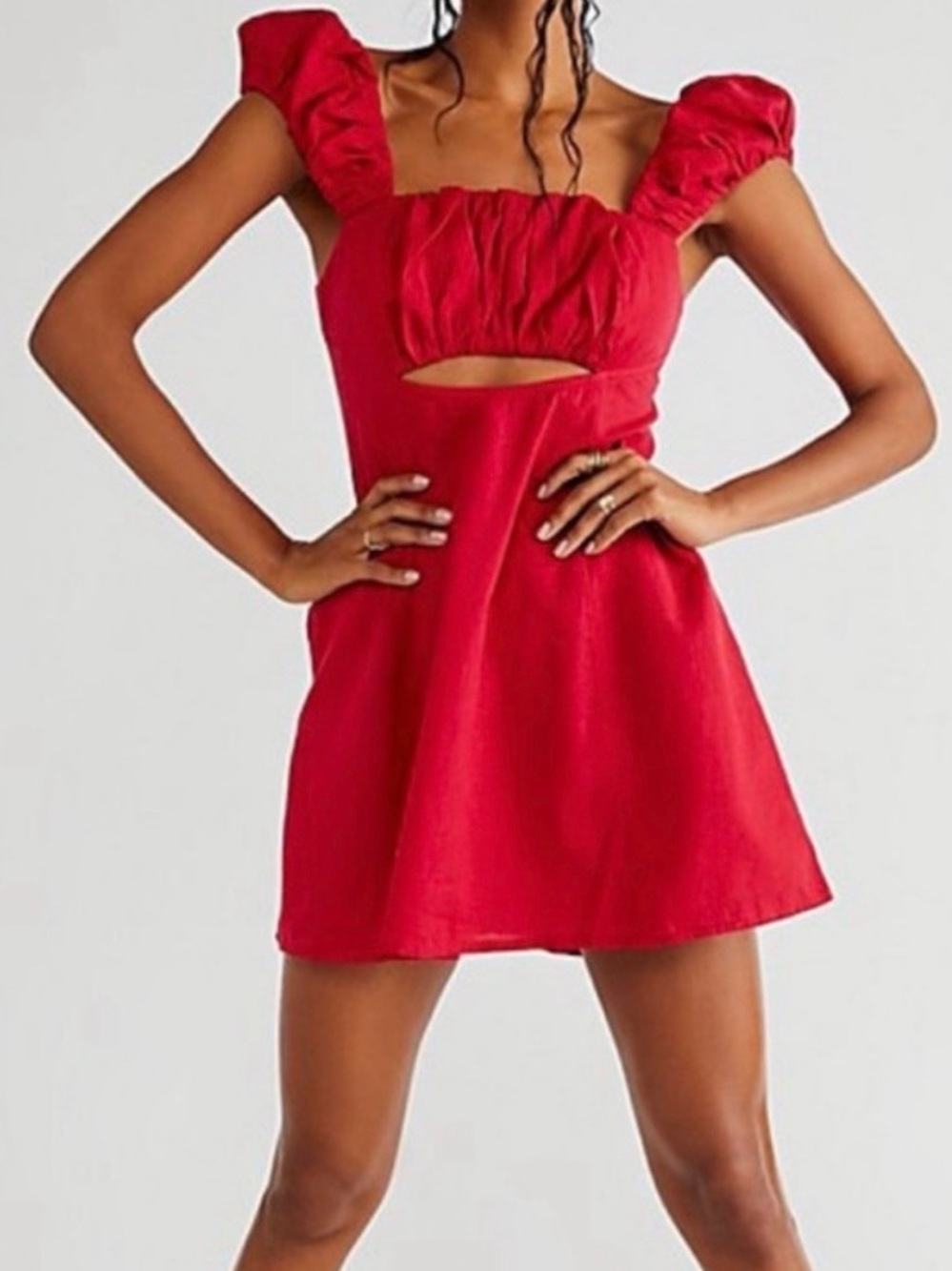 Free People Bom Bom Mini Dress - Red